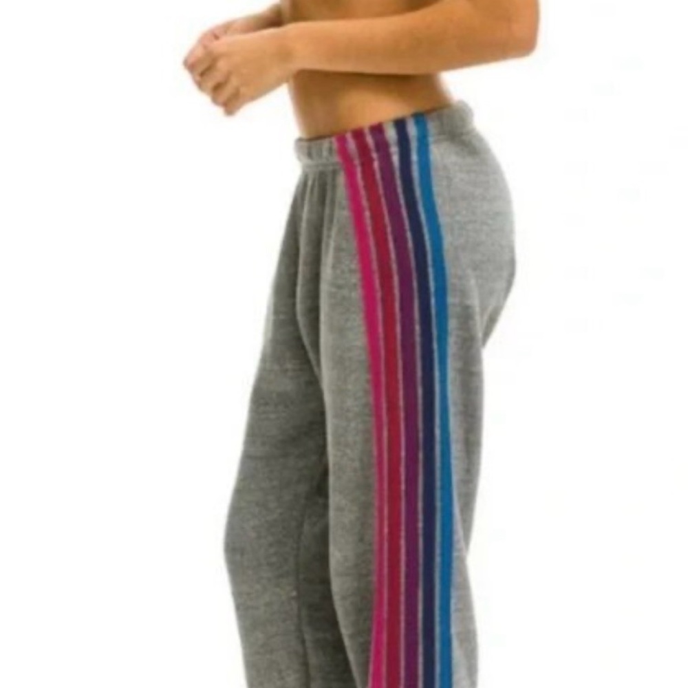 Aviator Nation Gray 5 stripe Joggers